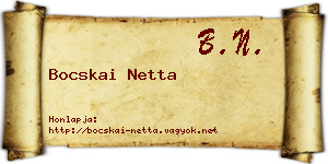 Bocskai Netta névjegykártya